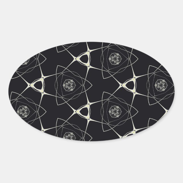 Pegatina Ovalada Ornamento dorado (Anverso)