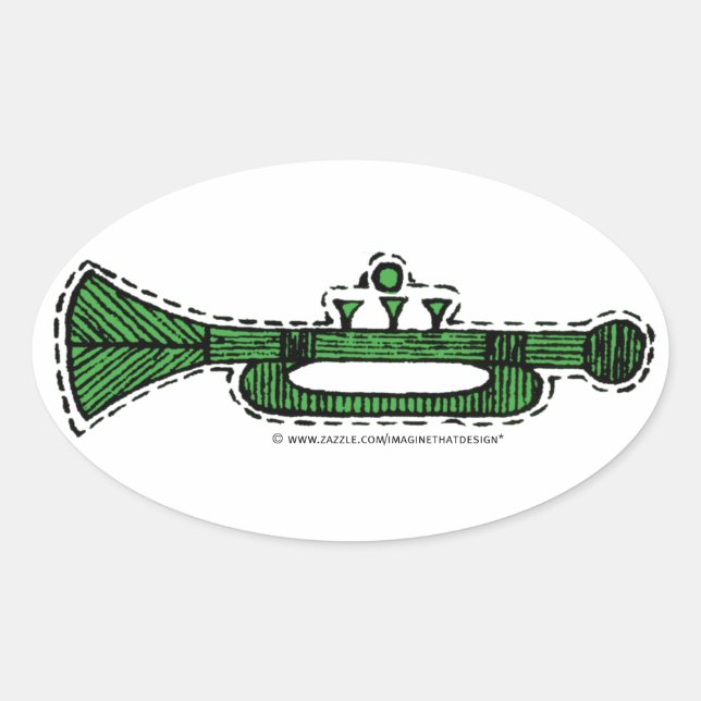 Pegatina Ovalada Ornamentos de época (Anverso)