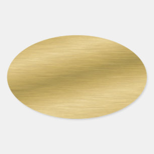 Pegatina Ovalada Oro Cepillado Elegante