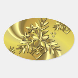 Pegatina Ovalada Oro puro