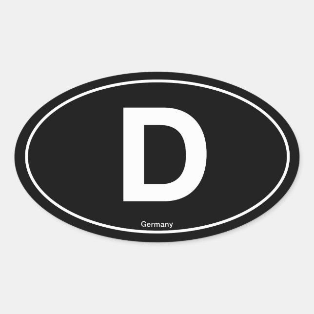 Pegatina Ovalada Oval de Alemania (Anverso)