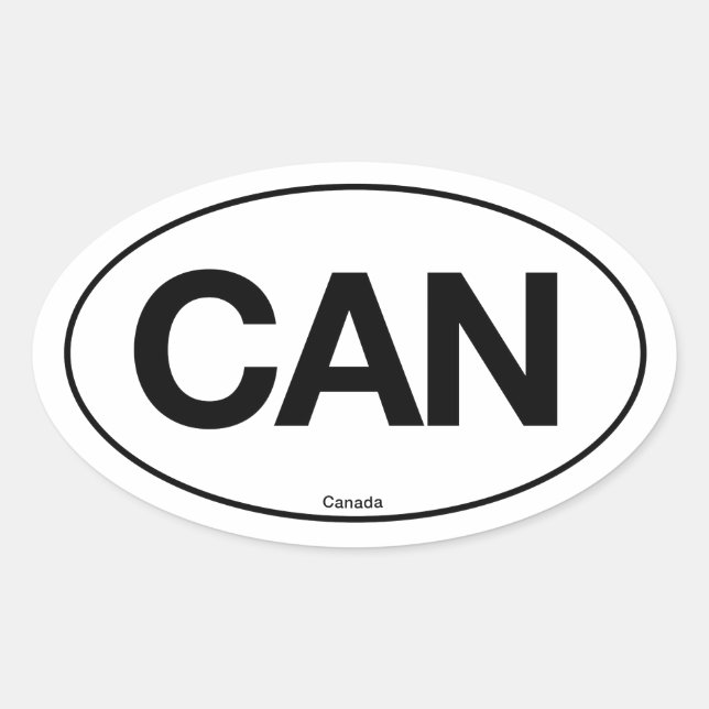 Pegatina Ovalada Oval de Canadá (Anverso)