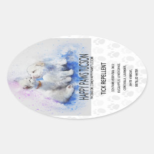 Pegatina Ovalada Oval de Happy Paws