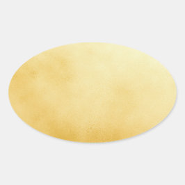 Pegatina Ovalada Oval de lámina de oro sofisticado falso