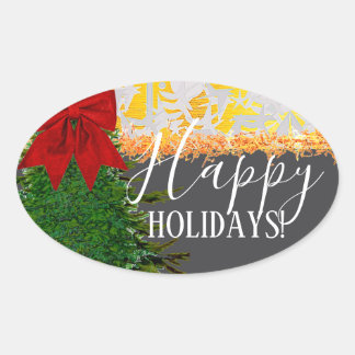 Pegatina Ovalada OVAL FESTIVE HOLIDAY Sticker