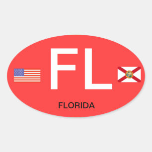 Pegatina Ovalada Óvalo BumperSticker del Euro-Estilo de Florida*