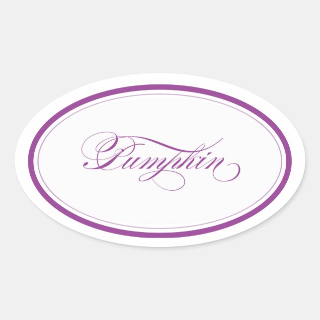 Pegatina Ovalada Óvalo de calabaza_personalizado (Anverso)
