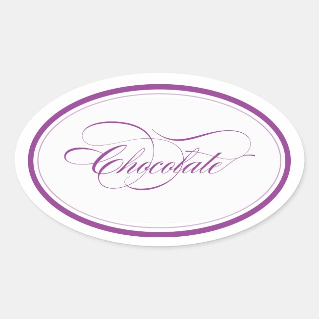 Pegatina Ovalada Óvalo de chocolate_personalizado (Anverso)