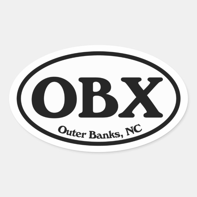 Pegatina Ovalada Óvalo de los bancos exteriores OBX (Anverso)
