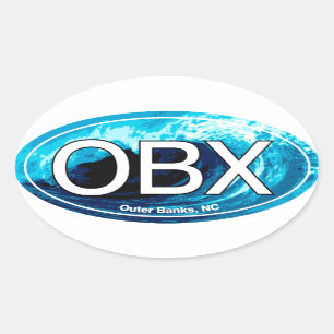 Pegatina Ovalada Óvalo de onda de los bancos exteriores OBX
