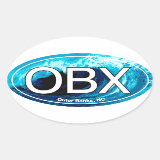 Pegatina Ovalada Óvalo de onda de los bancos exteriores OBX