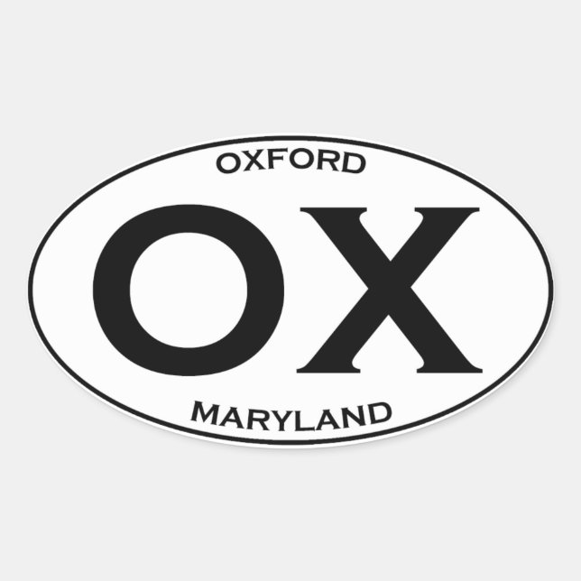 Pegatina Ovalada OX - Oxford Maryland (Anverso)