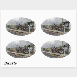 Pegatina Ovalada Oxenhope Railway Station