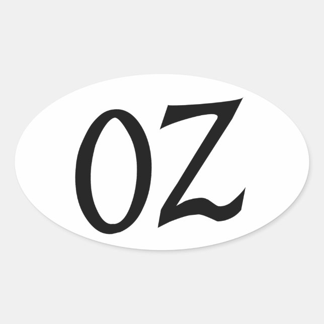 Pegatina Ovalada Oz Sticker Negro (Anverso)