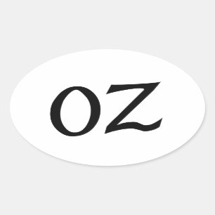 Pegatina Ovalada Oz Sticker Negro