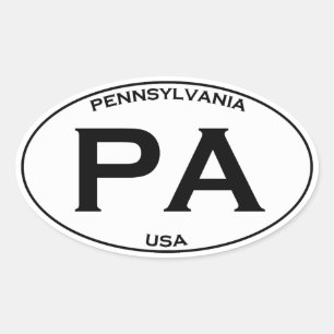 Pegatina Ovalada PA - Logotipo del óvalo de Pennsylvania los