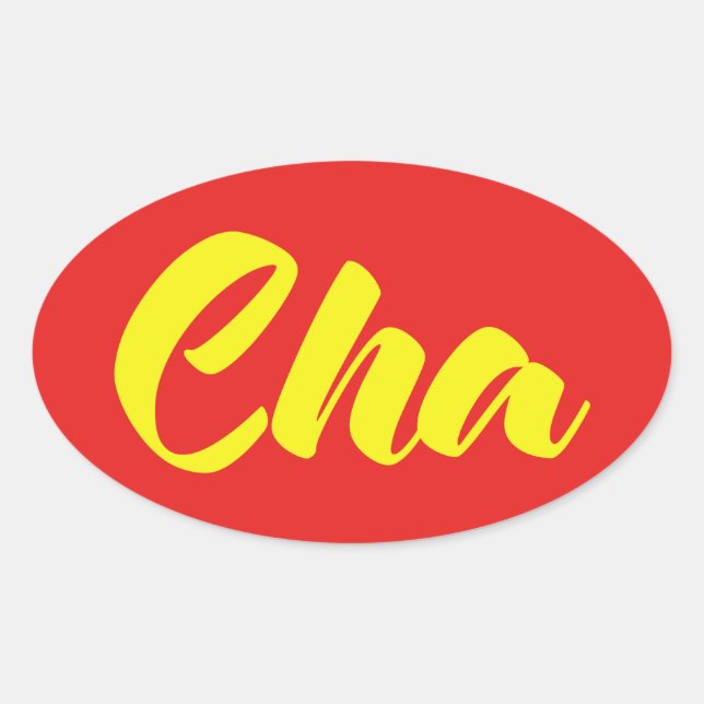 Pegatina Ovalada Padre vietnamita - Lenguaje Cha ~ Tien Viene (Anverso)