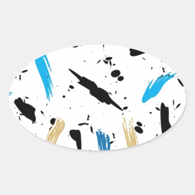 Pegatina Ovalada Paint Splats (Anverso)
