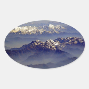 Pegatina Ovalada Paisaje del Himalaya