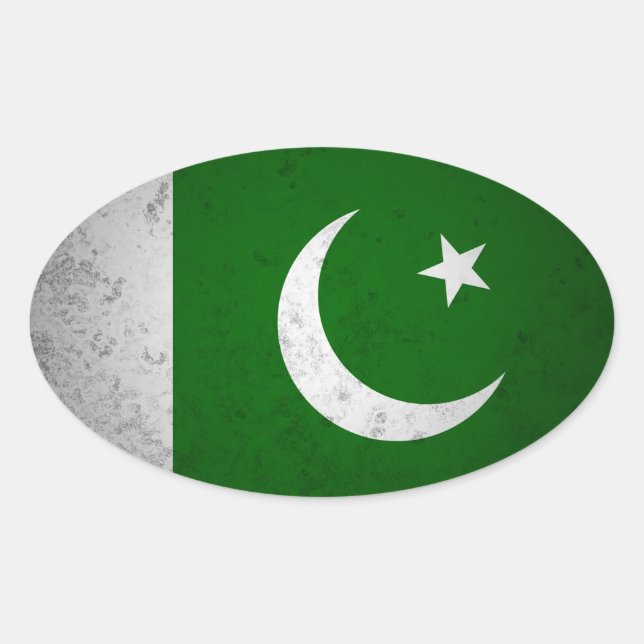 Pegatina Ovalada Pakistán (Anverso)