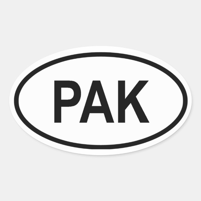 Pegatina Ovalada Pakistán "PAK" (Anverso)