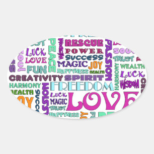 Pegatina Ovalada Palabras de la manera del alcohol