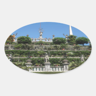 Pegatina Ovalada Palacio Borromeo en Stresa, Italia