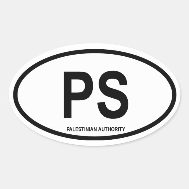 Pegatina Ovalada Palestina "PS" (Anverso)