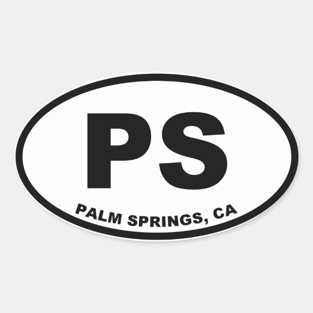 Pegatina Ovalada Palm Springs PS (Anverso)