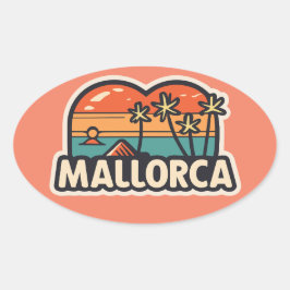 Pegatina Ovalada Palma de Mallorca