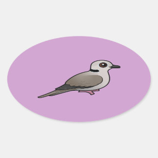 Pegatina Ovalada Paloma de collarín eurasiático birdorable