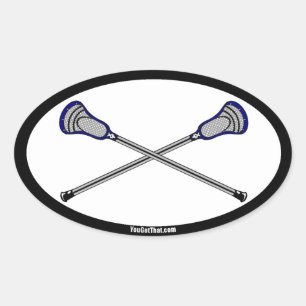 Pegatina Ovalada Palos de lacrosse de la marina