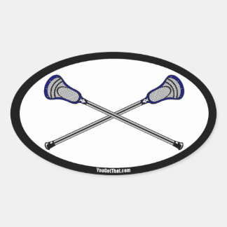 Pegatina Ovalada Palos de lacrosse de la marina