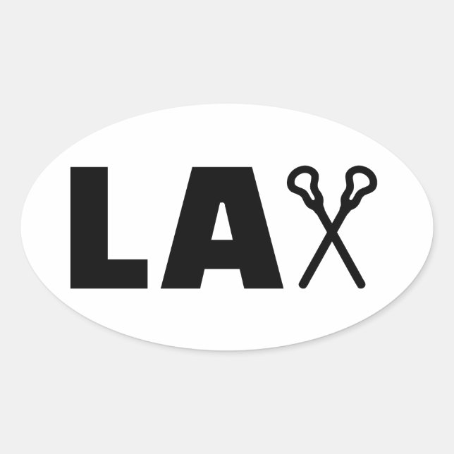 Pegatina Ovalada Palos de Lacrosse Lax (Anverso)