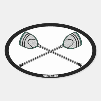 Pegatina Ovalada Palos verdes de Lacrosse Goalie