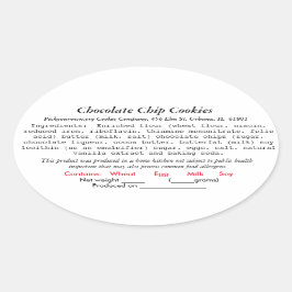 Pegatina Ovalada Panadería de etiquetas de la ley de cabaña ILLINOI