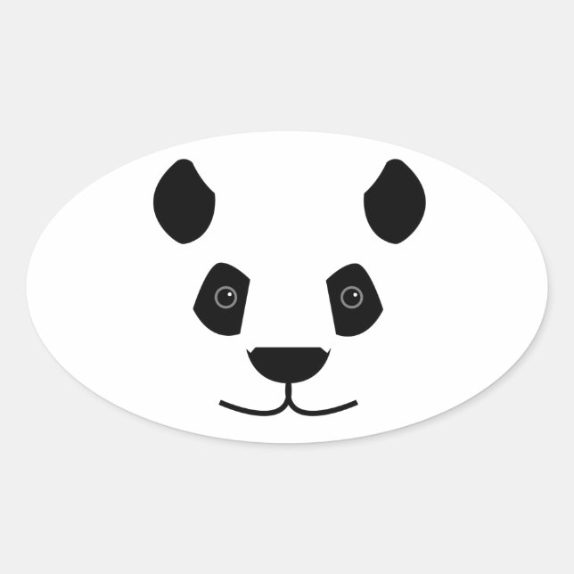 Pegatina Ovalada Panda (Anverso)