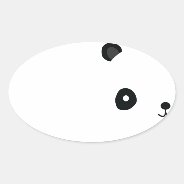 Pegatina Ovalada Panda pacífico (Anverso)