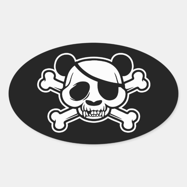 Pegatina Ovalada Pandas de Pandazance (Anverso)