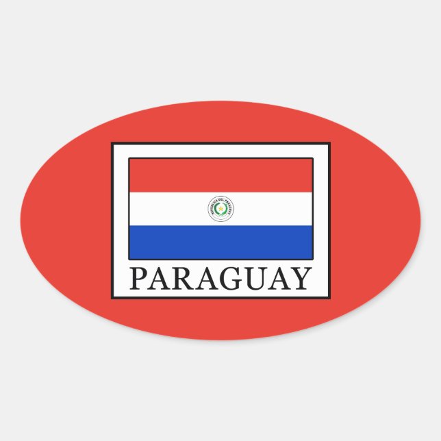 Pegatina Ovalada Paraguay (Anverso)