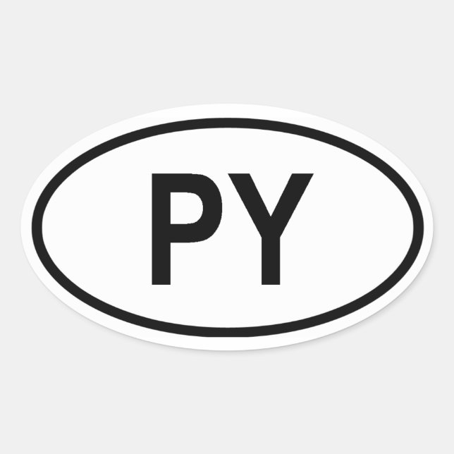 Pegatina Ovalada Paraguay "PY" (Anverso)