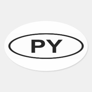 Pegatina Ovalada Paraguay "PY"