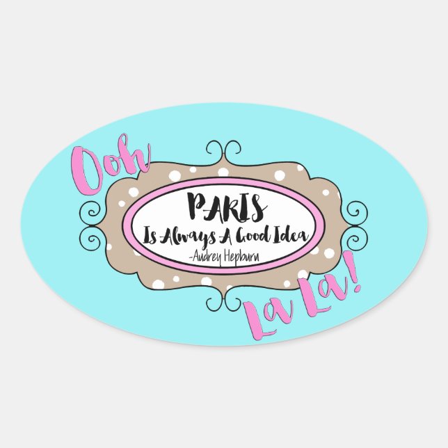 Pegatina Ovalada "París" (Anverso)