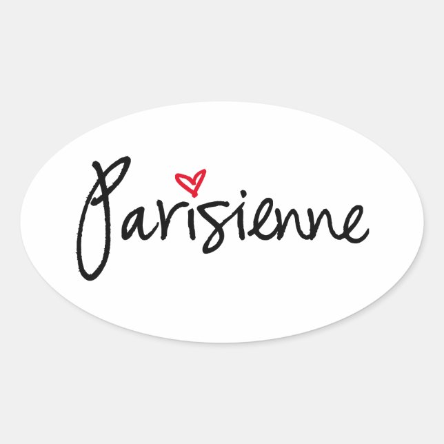 Pegatina Ovalada Parisienne, chica parisiense (Anverso)