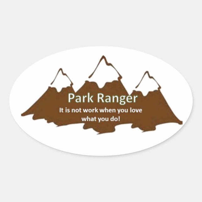 Pegatina Ovalada Park Ranger (Anverso)
