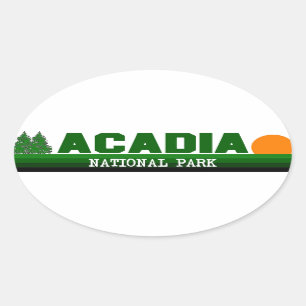 Pegatina Ovalada Parque nacional Acadia