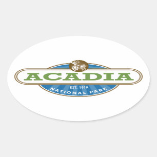 Pegatina Ovalada Parque nacional Acadia Estados Unidos