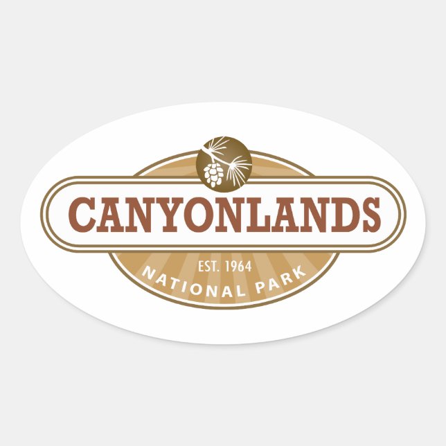 Pegatina Ovalada Parque nacional Canyonlands (Anverso)