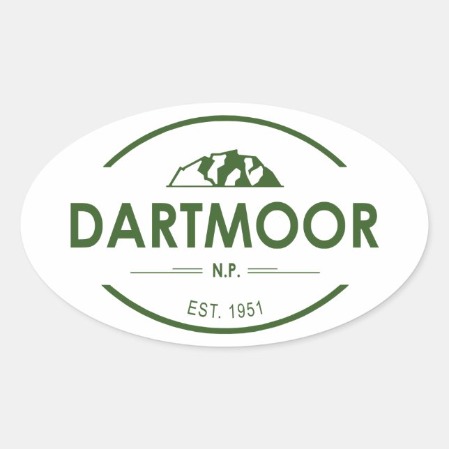 Pegatina Ovalada Parque nacional Dartmoor (Anverso)