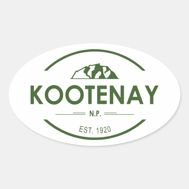 Pegatina Ovalada Parque nacional de Kootenay (Anverso)